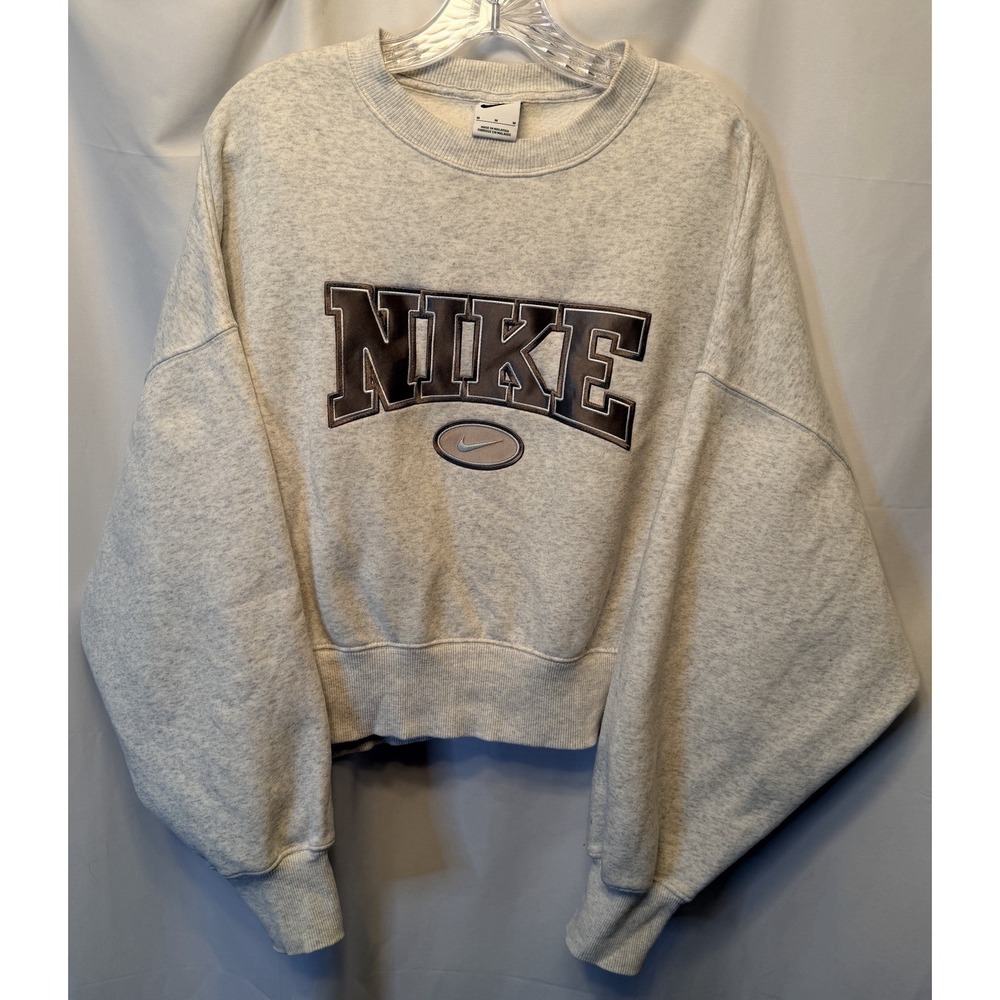 Nike Women's Medium Phoenix Fleece City Edition Oversized Sweatshirt Light Gray